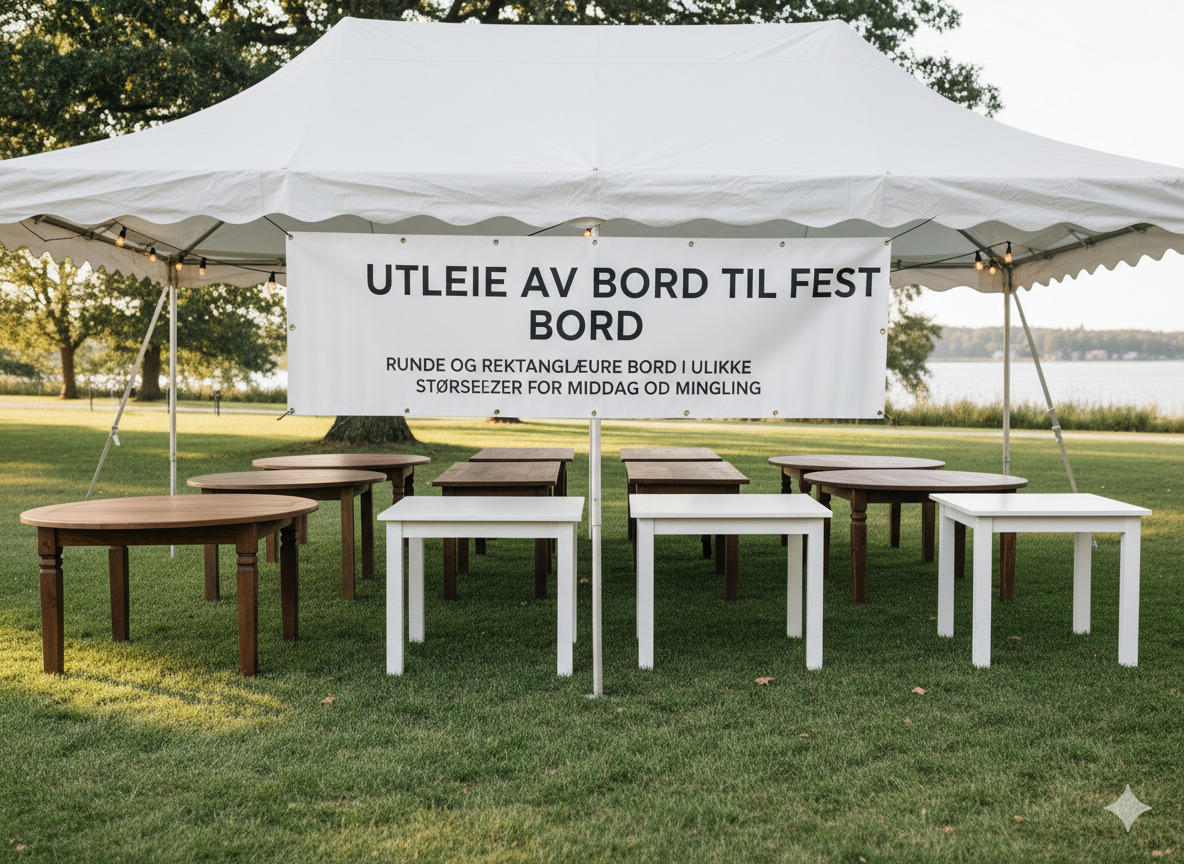 Utleie av bord til fest